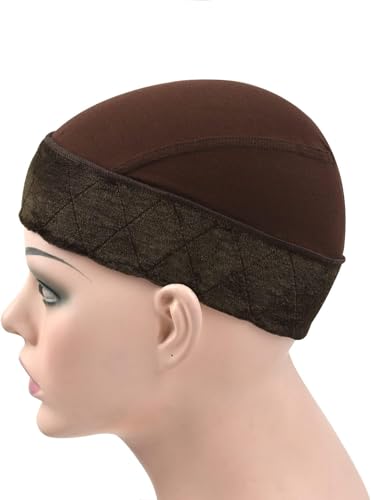 Wig Grip Cap for Women 2-in-1 Adjustable Bamboo Fiber Non Slip Dark Brown