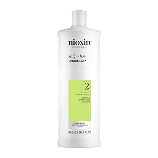 NIOXIN System 2 Scalp + Hair Thickening Conditioner for Natural Hair with Progressed Thinning | Boost Hair Density with Niacinamide & Biotin | Refreshed Scalp with Healthy Shine