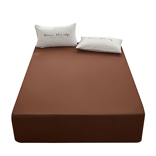 Twin XL Fitted Sheet - Deep Pocket Microfiber - Soft & Durable - Brown