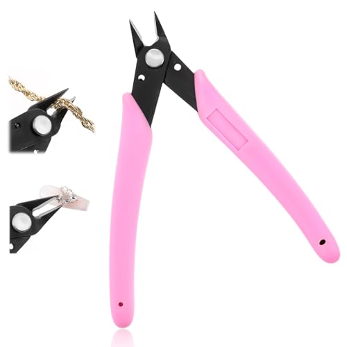 Pink Rhinestone Remover Nail Pliers - Stainless Steel 5 Inch