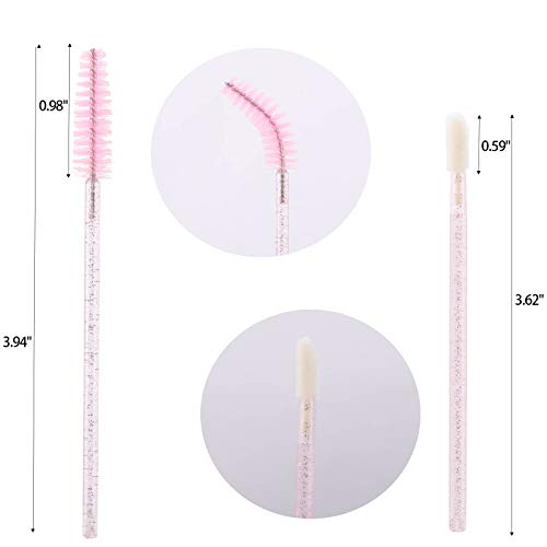 Tbestmax 200 Disposable Mascara Wands & Lip Applicators - Pink
