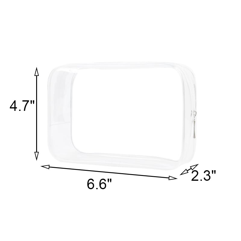 Buminee TSA Approved Clear Makeup Bag - 6.6" x 2.3" x 4.7"