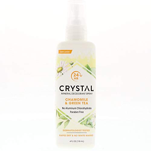 Crystal Essence Chamomile & Green Tea Mineral Deodorant Spray 4 oz Pack of 2