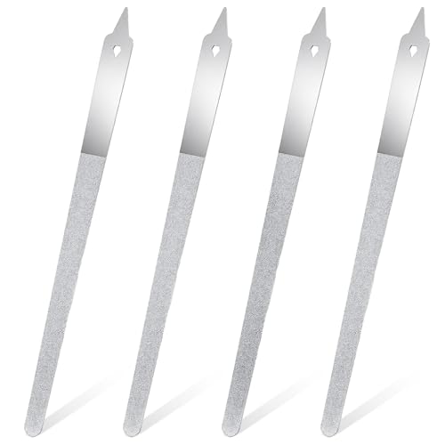 4 PCS Stainless Steel Diamond Nail File Set - 6 Inch Double Sided