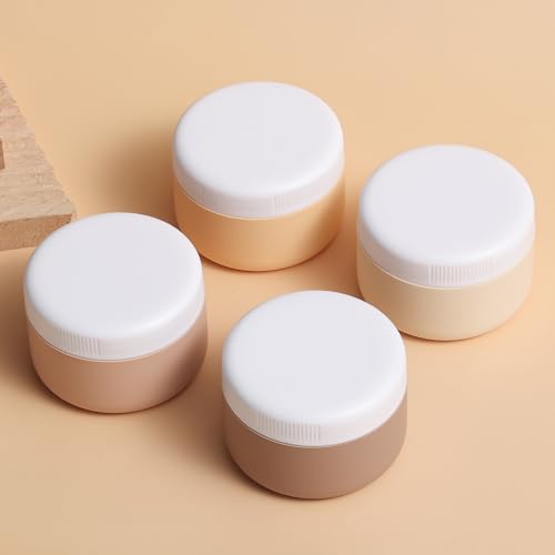 Travel 2oz Silicone Cream Jars — 4 Pack, BPA-Free Leakproof Containers for Toiletries (60 ml pack) Kuangre