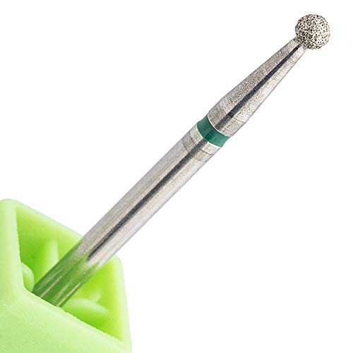 OIIKI 3Pcs Diamond Nail Drill Bits Set - Ball & Needle Shaped Carbide Bits for Cuticle Cleaning, 3/32 Shank (Blue/Green)