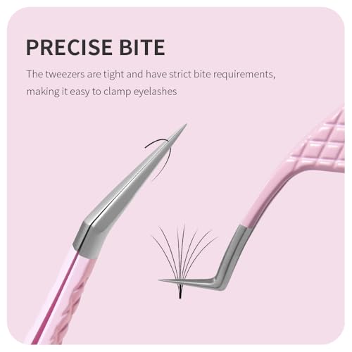 ANNAFRIS Fiber Tip Lash Tweezers - Precision Volume Lash Set (2Pcs-F06/08)