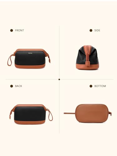 Telena Large Capacity Travel Makeup Bag - Water-Resistant PU Leather