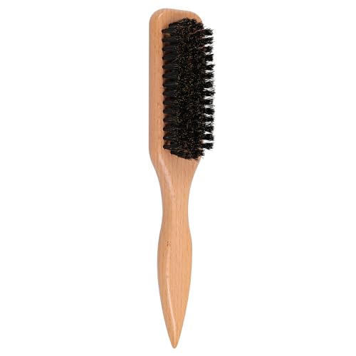OWIIZI Brown Wooden Boar Bristle Hair Brush for Sleek & Smooth Hairstyles