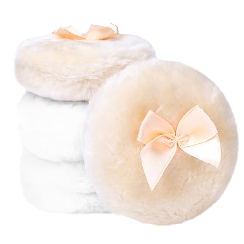 4PCS Large Fluffy Makeup Puffs - Soft Washable Face & Body Powder Puffs
