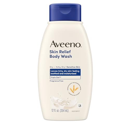 Aveeno Skin Relief Body Wash, Fragrance-Free, 12 oz - Gentle Daily Cleanser for Sensitive Skin