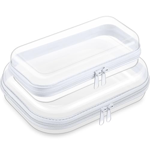 Ceenna 2-Piece Clear Hard Shell Zipper Pouch Set for Travel and Organization
