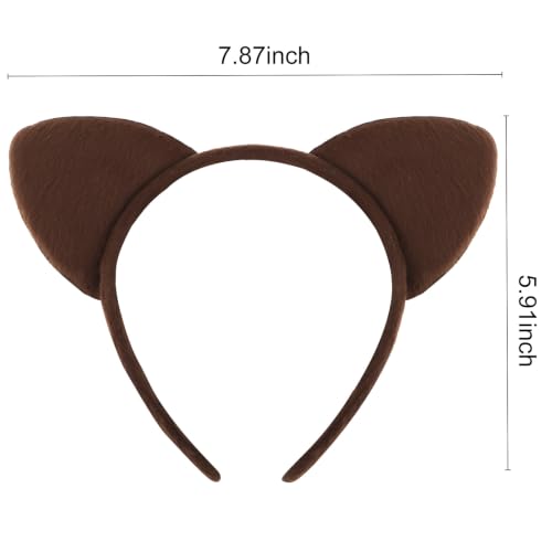 12 Pcs Cat Ears Headbands, Soft Plush Animal Ear Hairbands for Cosplay