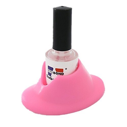 Yueton 4 Pack Soft Rubber Nail Polish Bottle Holders for Manicure & Nail Art