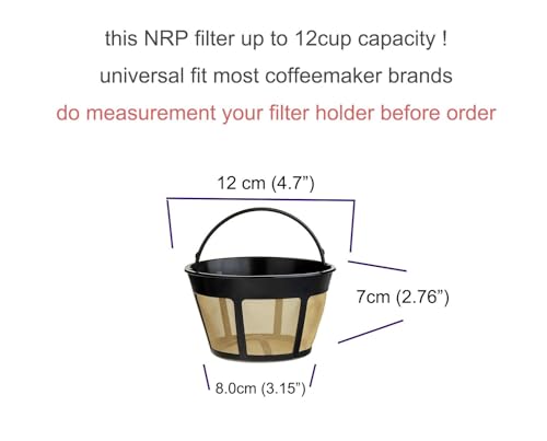 NRP Permanent Coffee Filter for 12-Cup Coffeemakers - Eco-Friendly & Reusable