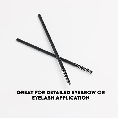 100 Pack Mini Disposable Micro Eyelash & Eyebrow Makeup Wands - Skinny Applicators
