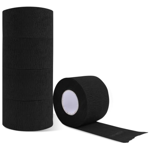 YELEGAI Black Disposable Barber Neck Strips - 5 Rolls, 500 Strips, Hygienic & Pre-Cut