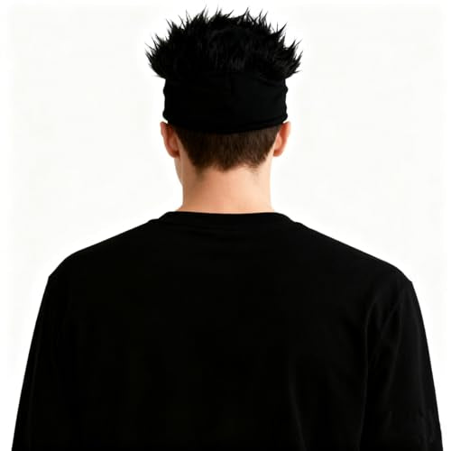 Funny Men's Spiked Wig Beanie - Adjustable Hip-Hop Style Hat