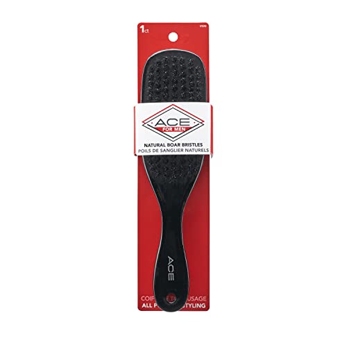 GOODY Ace Wood Boar Brush for Smoothing & Shine