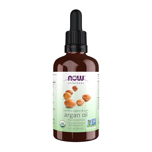 NOW Organic Argan Oil Unscented 2oz - Multi-Purpose Skin, Hair, Nail Oil