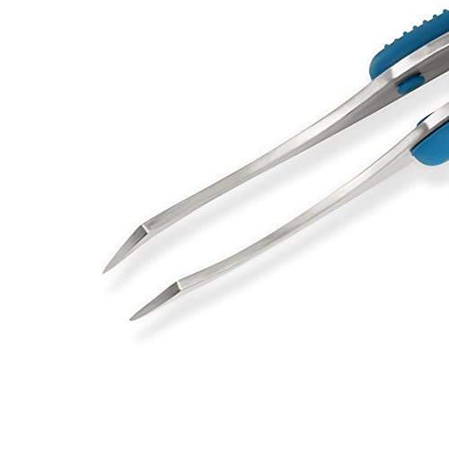 Dritz 4-Inch Soft Grip Tweezers with Sharp Angled Tips