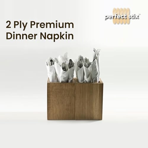 2 Ply Premium White Dinner Napkins - 100 Count, 15" x 17"