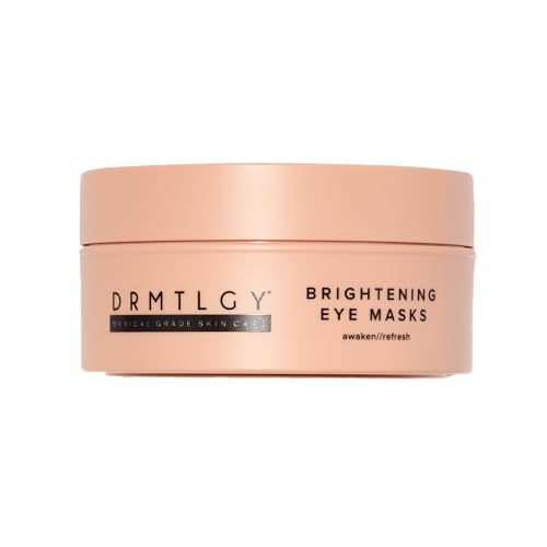 DRMTLGY Brightening Eye Masks ? Biodegradable Hydrogel Under Eye Patches with Caffeine, Peptides, Hyaluronic Acid & Niacinamide ? Depuff, Hydrate & Smooth Dark Circles ? 60 Count