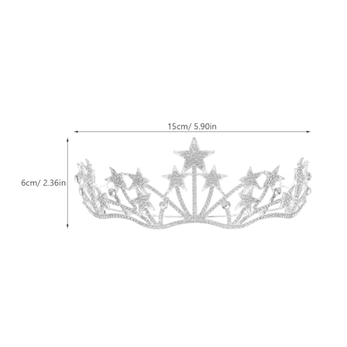 Lurrose Star Shaped Rhinestone Bridal Tiara Headpiece