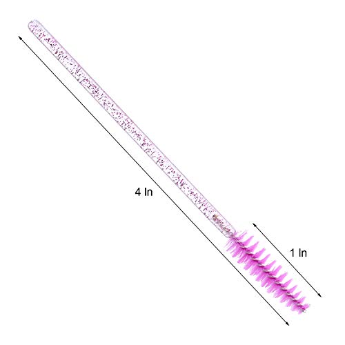 300Pcs Crystal Color Mascara Wands Eyelash Brush Spoolies for Lash Extensions & Eyebrows (6 Colors) – 300Pcs-Crystal-6 Colors