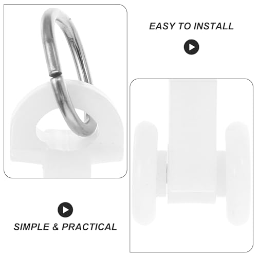 LIOOBO Curtain Track Roller Hooks - 50PCS Mute Glider Hooks