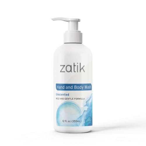 Zatik Naturals Unscented Liquid Hand & Body Wash 12 oz - Sensitive Skin