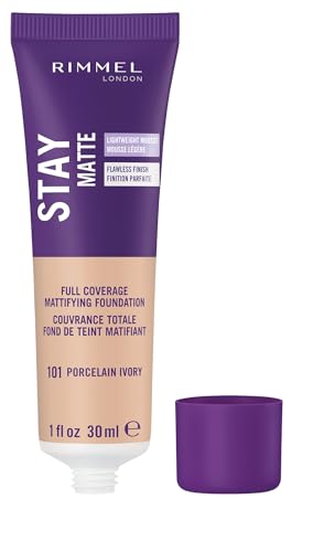 Rimmel London Stay Matte Liquid Mousse Foundation - 101 Porcelain Ivory (2 Pack)