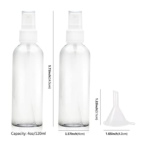 4oz Clear Spray Bottles Set - Refillable Travel Mist Bottles (3 Pack)