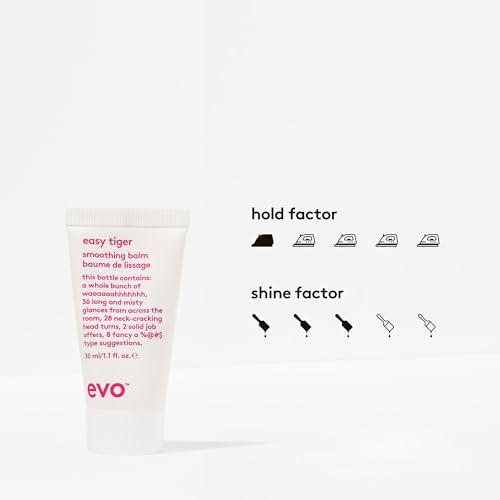 evo Easy Tiger Smoothing Hair Balm 1.1 Fl Oz (Pack of 2) - Reduces Frizz & Controls Flyaways