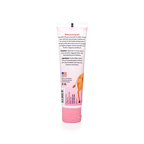 Spry Natural Kids Xylitol Tooth Gel Bubble Gum 2 fl oz (Pack of 3)