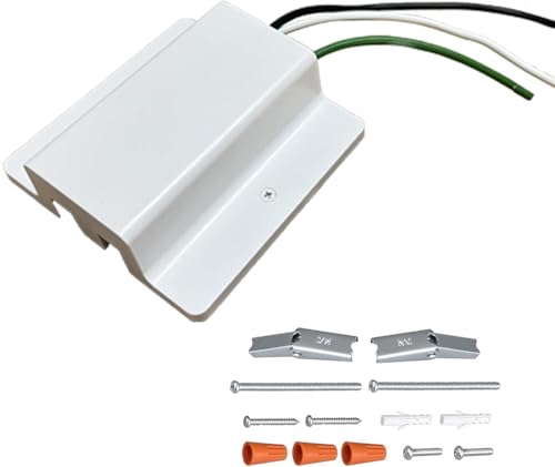 H Track Floating Canopy Connector - White, 3-Wire-1 Compatible