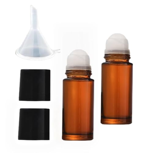 Refillable 30ml Brown Glass Essential Oil Roller Bottles - Set of 2