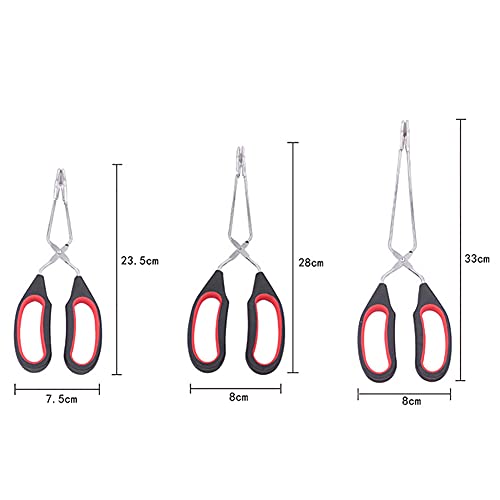 Alnicov Stainless Steel Scissor Tongs Set - 3 Sizes (9/11/13 Inch)