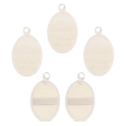 Natural Loofah Sponge Pads - Exfoliating Body Scrubber (5 Pack)