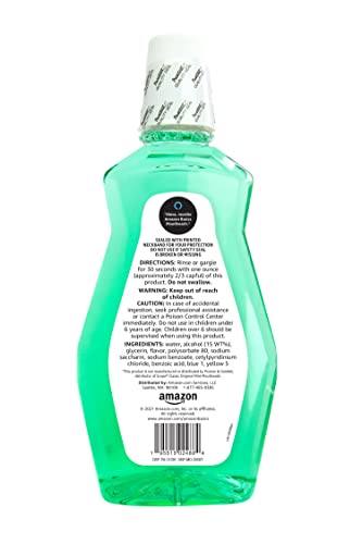 Amazon Basics Fresh Mint Mouthwash - 33.8 fl oz Oral Rinse