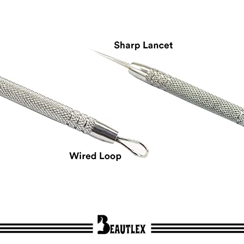 Beautlex Stainless Steel Blackhead & Pimple Extractor Tool - Professional Acne Remover