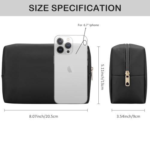 DOB SECHS Waterproof PU Leather Makeup Bag - Large Travel Cosmetic Organizer