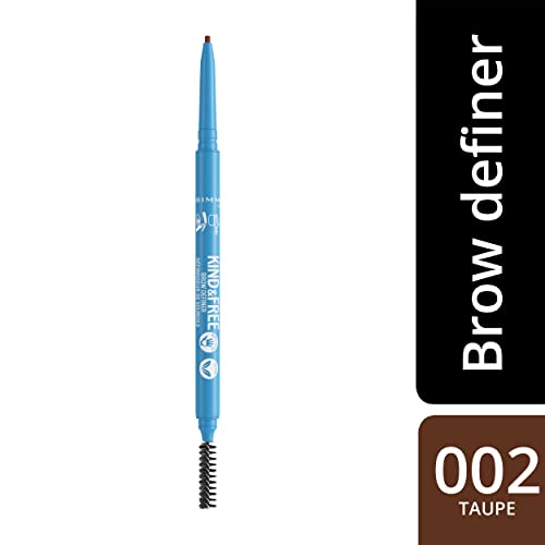 Rimmel Kind & Free Dual-Ended Brow Definer Pencil, 002 Taupe (Pack of 2)