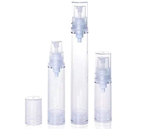 15 Pcs Clear Airless Lotion Pump Bottles - 10ml Travel Containers