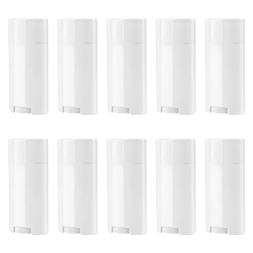 Framendino 10 Pack White 2.5 Oz Empty Deodorant Containers