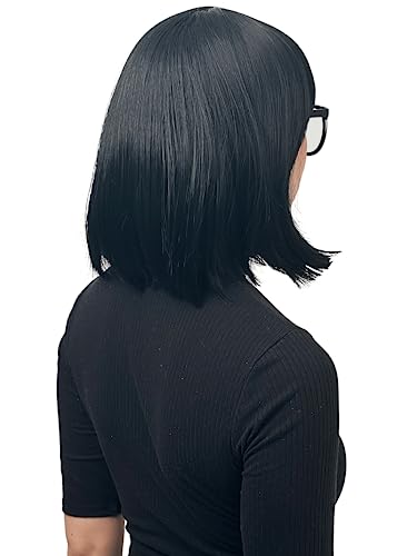 Edna Mode Wig and Glasses - Black Flapper Bob Wig for Women