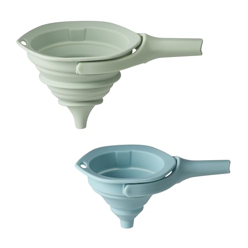 Cuisinart Collapsible Silicone Funnel Set - 2 Sizes for Easy Pouring
