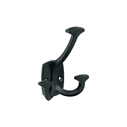 Amerock Matte Black Triple Prong Wall Hook for Coats & Bags