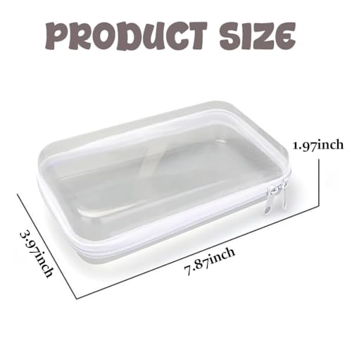 NovaHF 2-Pack Clear Hard Plastic Zipper Storage Cases - 7.87x4.72 in