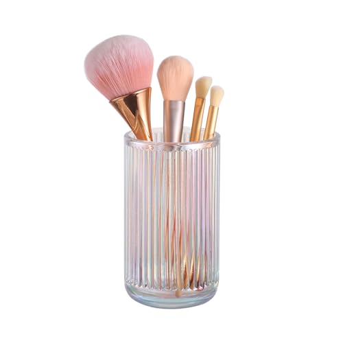 DASITON Colorful Crystal Glass Makeup Brush Holder Organizer, Vanity & Bathroom Storage